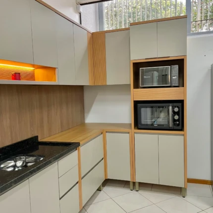 Cozinha 3,22m 100% MDF com LED e Cristaleira Allure (2568-2) - Imagem 5