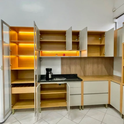 Cozinha 3,22m 100% MDF com LED e Cristaleira Allure (2568-2) - Imagem 4