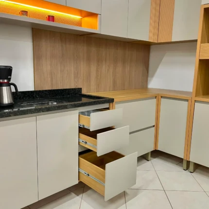 Cozinha 3,22m 100% MDF com LED e Cristaleira Allure (2568-2) - Imagem 8