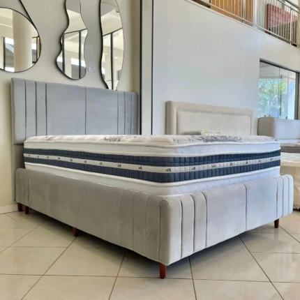 Cama Estofada Casal com Colchão Castor Silver (6470-2581)