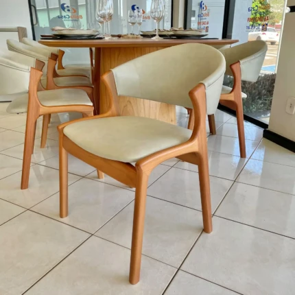 Mesa 2,40m Organica Dunas (6011) com 8 Cadeiras Pietra em Corino (1836) - Imagem 5