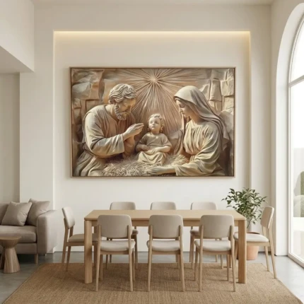 Quadro Sagrada Família 1,55m x 1,05m em Canva (4155)