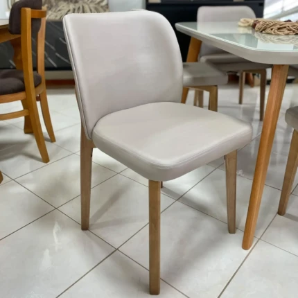 Mesa 1,55m Rafaela com Vidro (5501) com 6 Cadeiras Citrino Tecido Impermeável (5515) - Imagem 3