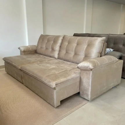 Sofá 2,90m Halland Veludo Soft Bege (2548)