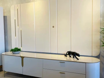 2,41m - DJ - Bancada + Painel Celine Off White MDF (CD 4681) foto (5)